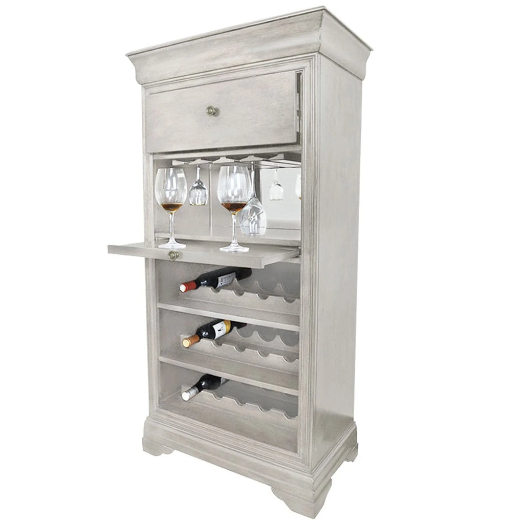 RAM Game Room Bars & Cabinets BRCB2 AW Bar Cabinet W/ Wine Rack - Antique White
