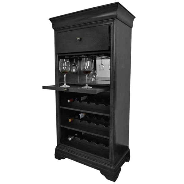 RAM Game Room Bars & Cabinets BRCB2 BLK Bar Cabinet W/ Wine Rack - Black
