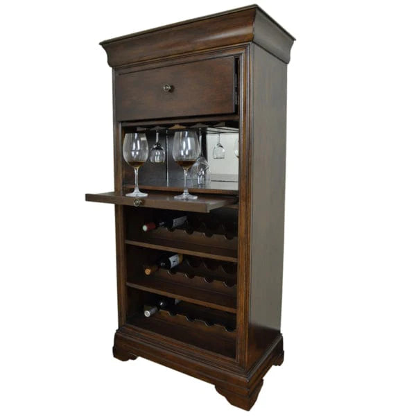 RAM Game Room Bars & Cabinets BRCB2 CAP Bar Cabinet W/ Wine Rack - Cappuccino