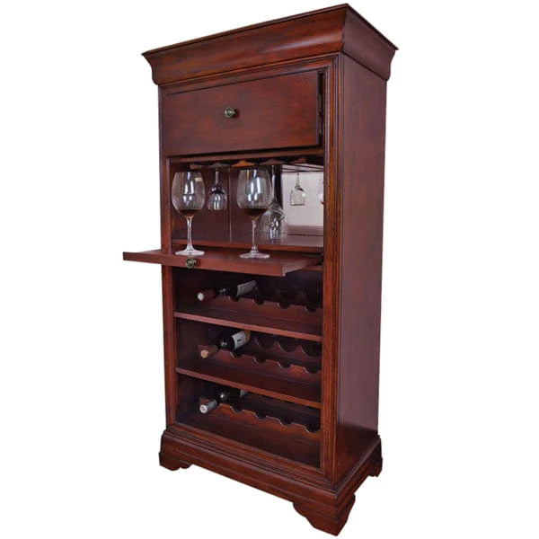 RAM Game Room Bars & Cabinets BRCB2 ET Bar Cabinet W/ Wine Rack - English Tudor