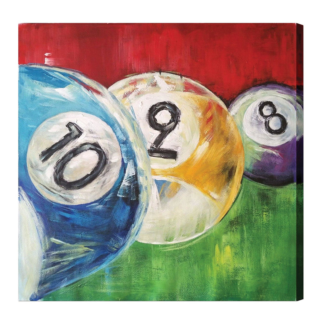RAM Game Room Ram Game Room Oil Painting On Canvas - 2, 8, & 10 Balls In A Row