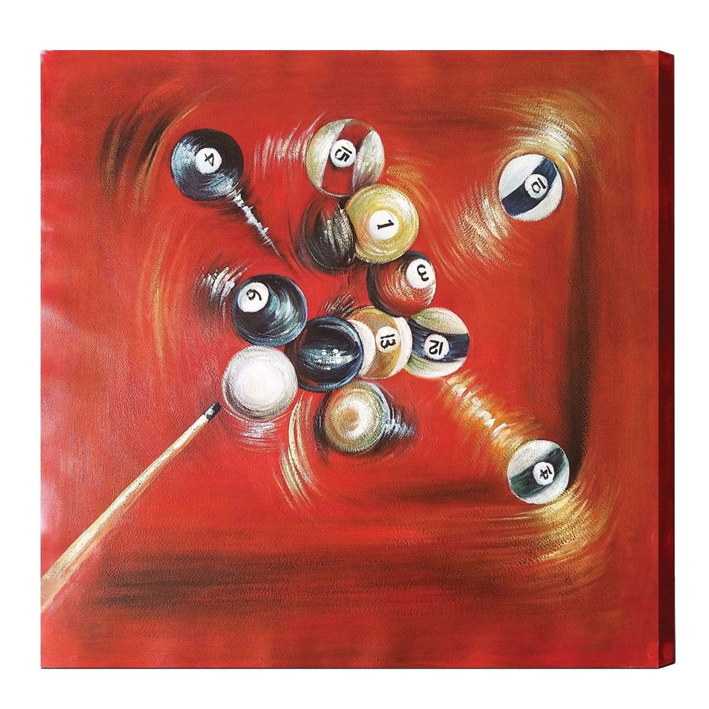 RAM Game Room Ram Game Room Oil Painting On Canvas - Balls In Motion With Cue