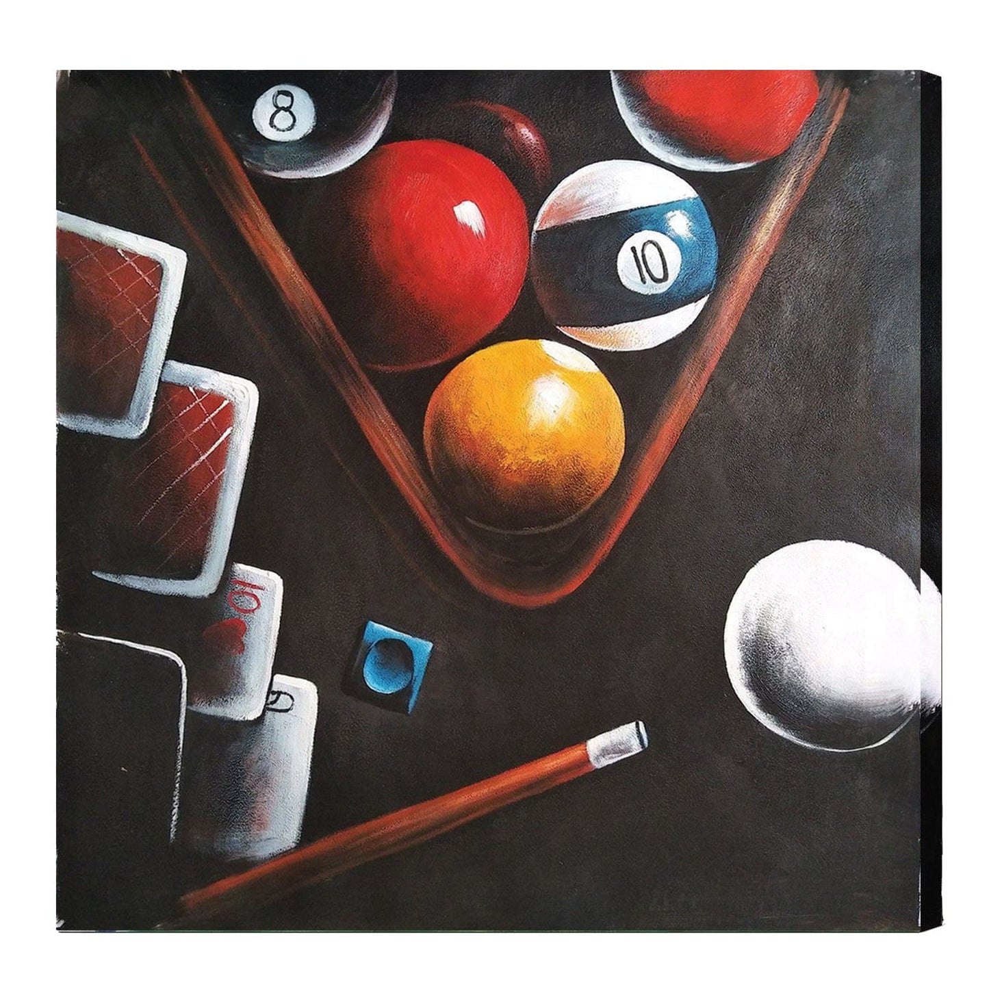 RAM Game Room Ram Game Room Oil Painting On Canvas - Balls In Rack/Cue