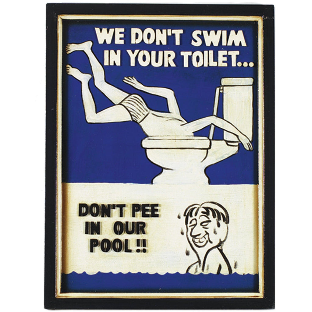 RAM Game Room RAM Game Room Swim In Toilet Wall Sign
