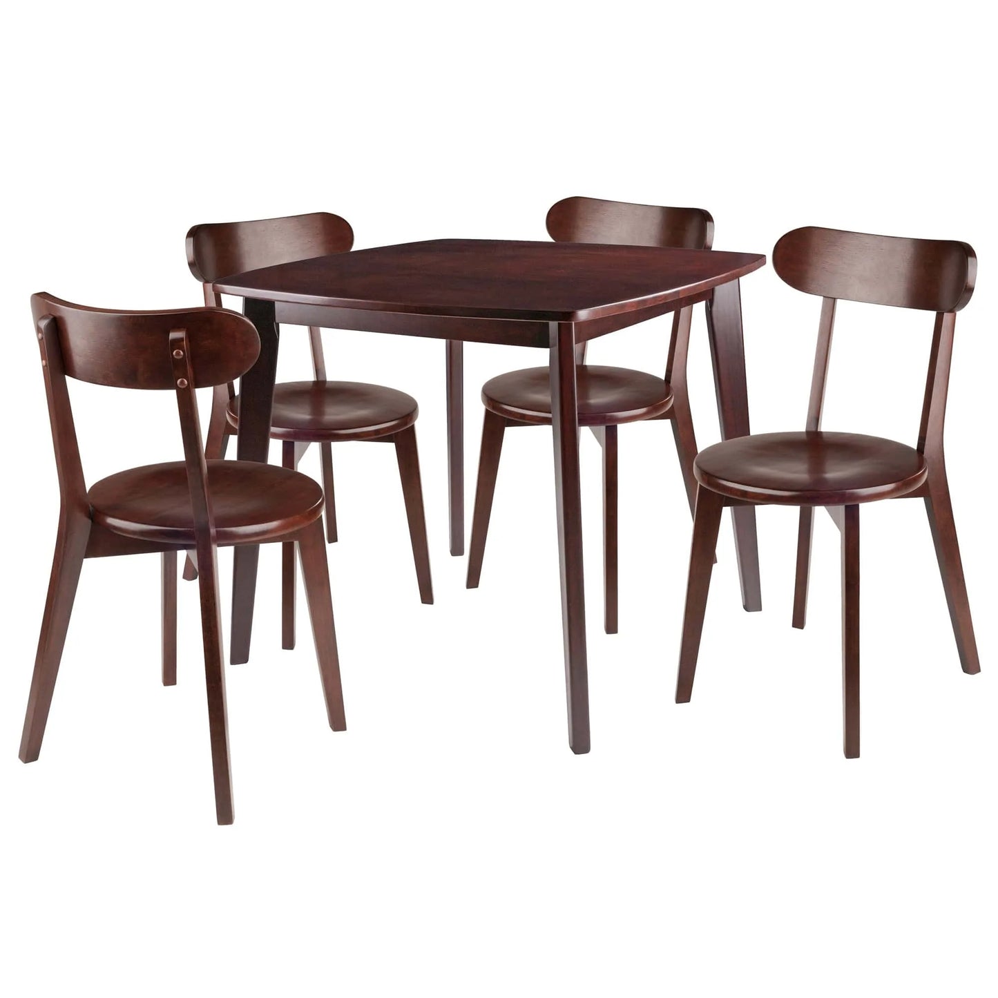 WINSOME Pub Table Set Pauline 5-Pc Dining Table with H-Leg Chairs, Walnut
