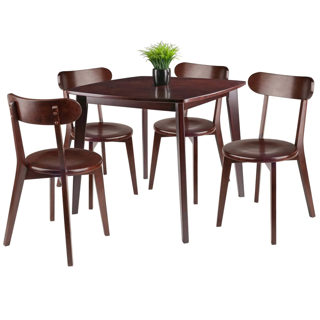 WINSOME Pub Table Set Pauline 5-Pc Dining Table with H-Leg Chairs, Walnut