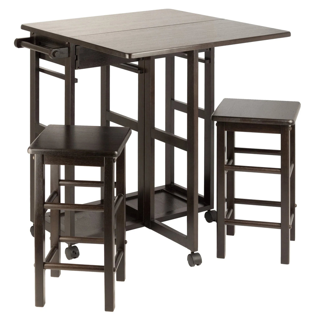 WINSOME Pub Table Set Suzanne 3-Pc Space Saver Set, Coffee
