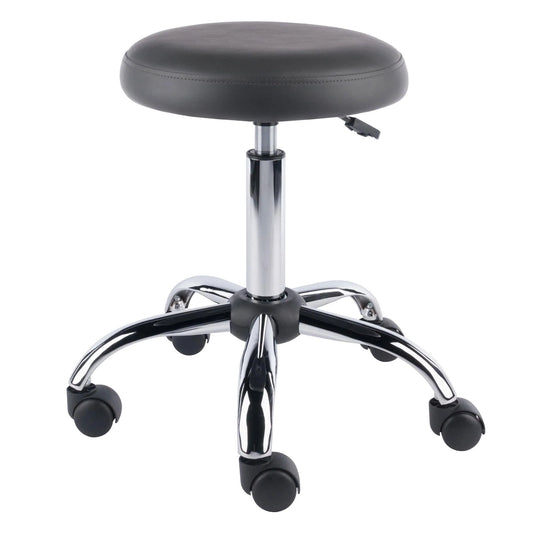 WINSOME Stool Clyde Adjustable Cushion Seat Swivel Stool, Charcoal and Chrome