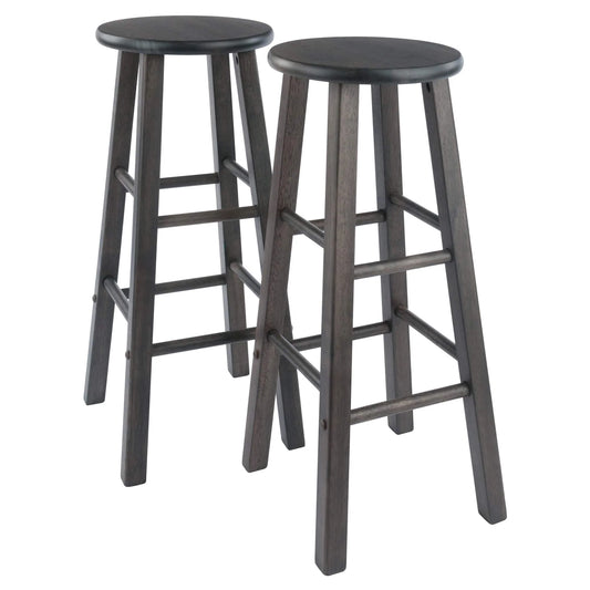 WINSOME Stool Element 2-Pc Bar Stool Set, Oyster Gray