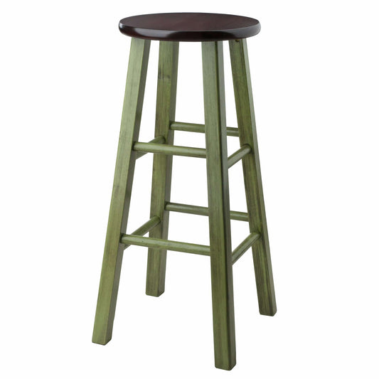 WINSOME Stool Ivy Bar Stool, Rustic Green and Walnut