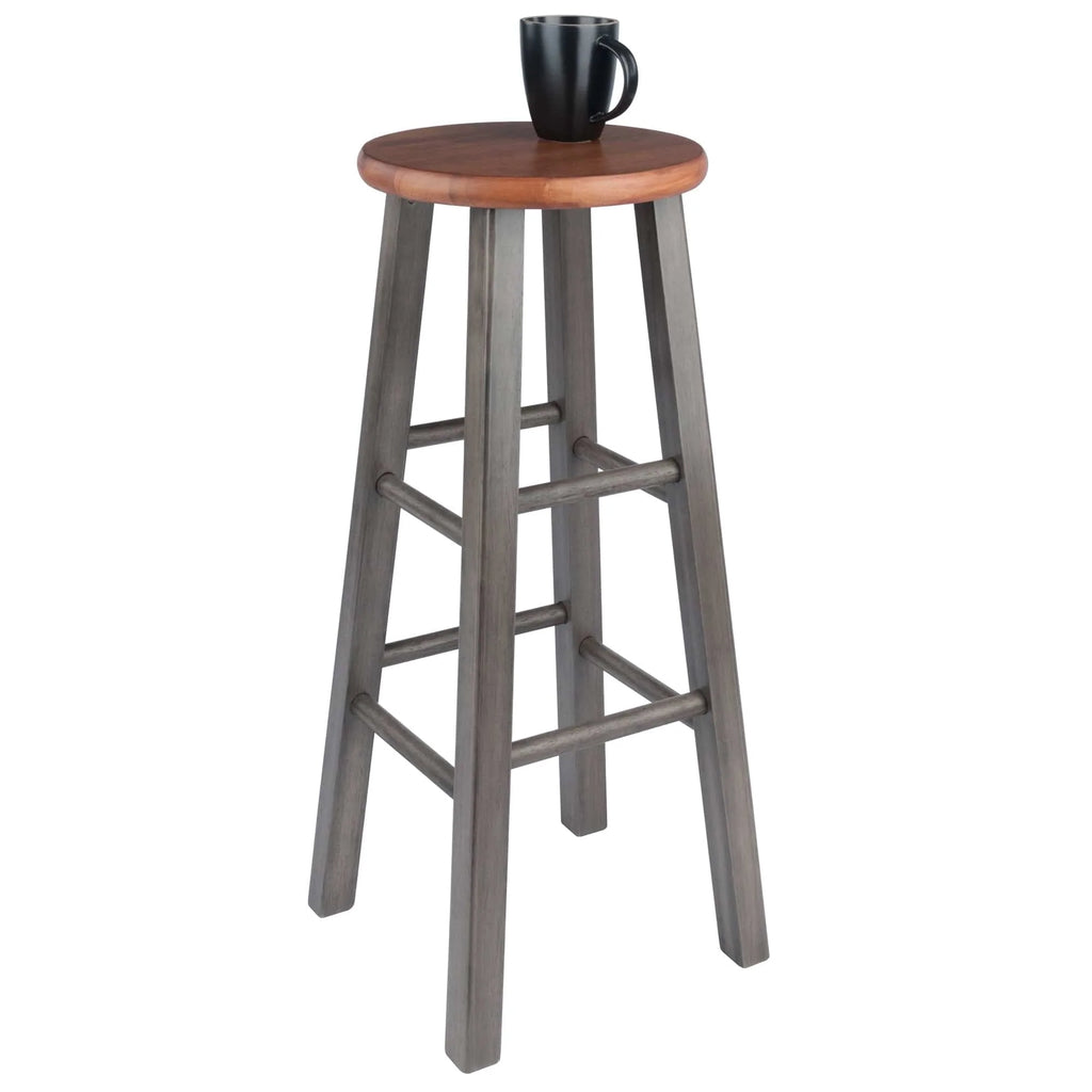 WINSOME Stool Ivy Bar Stool, Rustic Teak and Gray