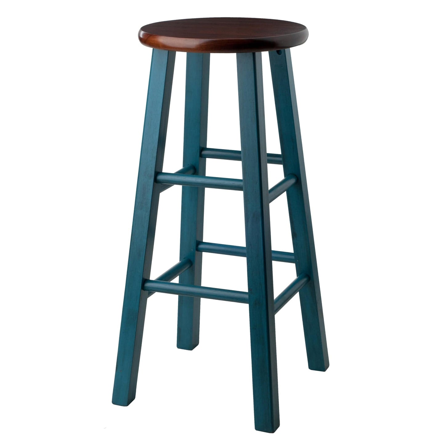 WINSOME Stool Ivy Bar Stool, Rustic Teal and Walnut