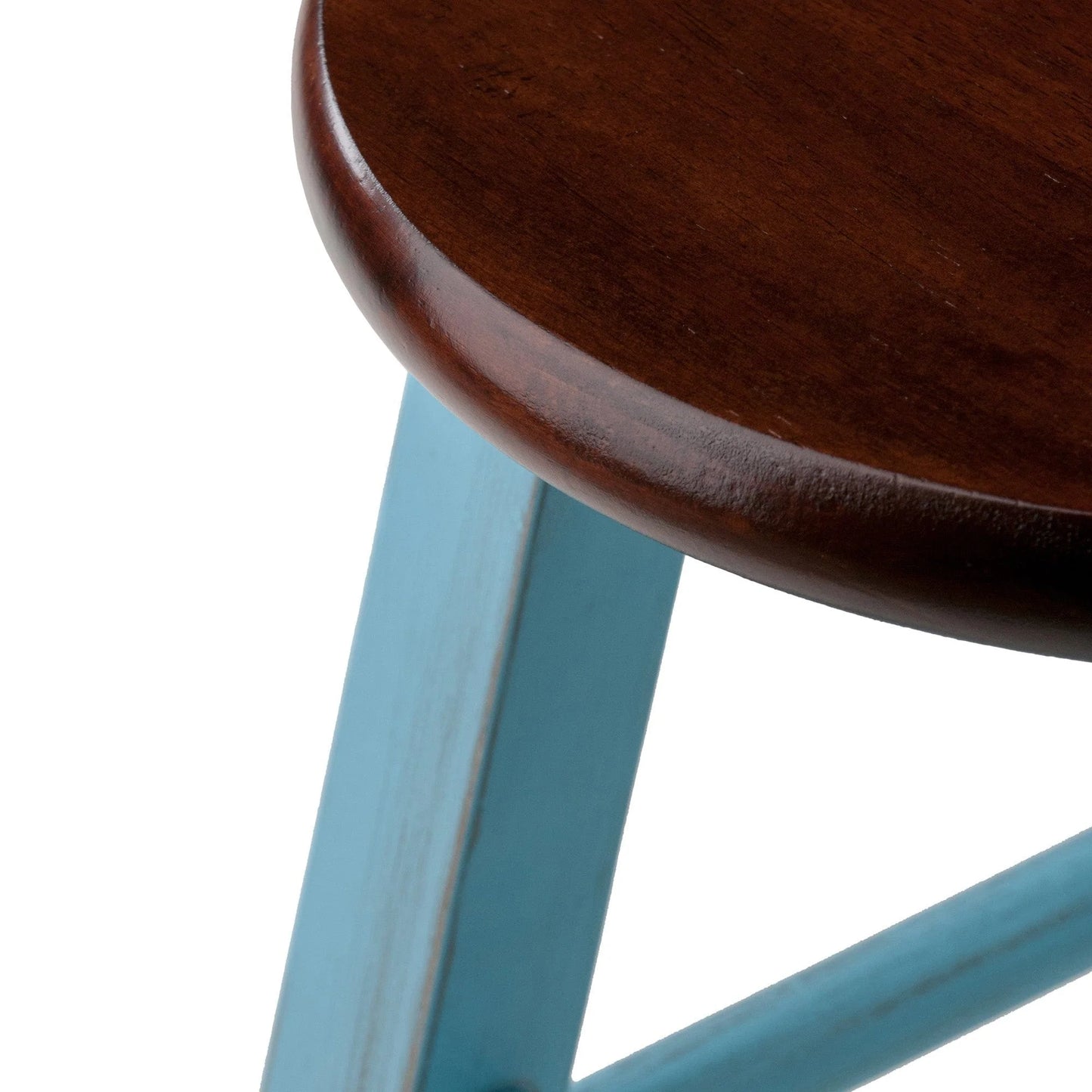 WINSOME Stool Ivy Counter Stool, Rustic Light Blue and Walnut