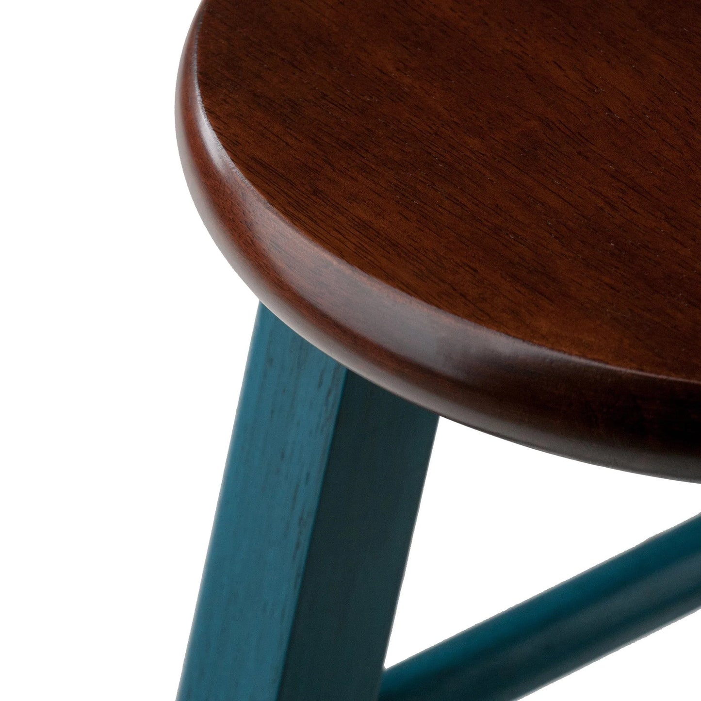 WINSOME Stool Ivy Counter Stool, Rustic Teal and Walnut