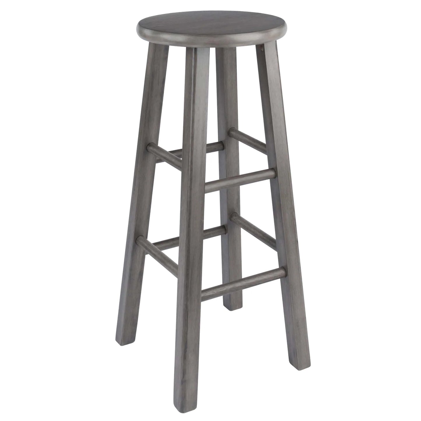WINSOME Stool Ivy Square Leg Bar Stool, Rustic Oyster Gray