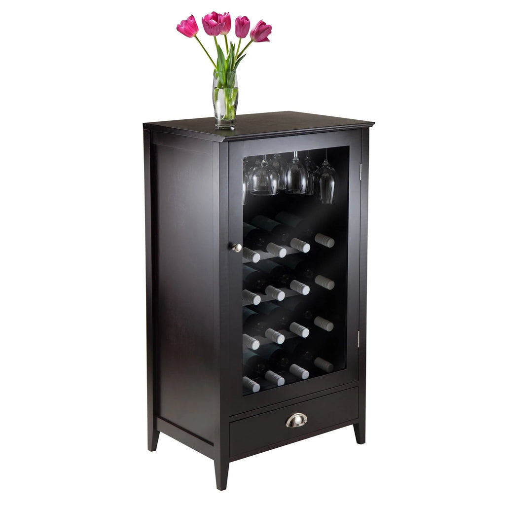 WINSOME Wine Storage Bordeaux 20-Bottle Wine Cabinet, Espesso