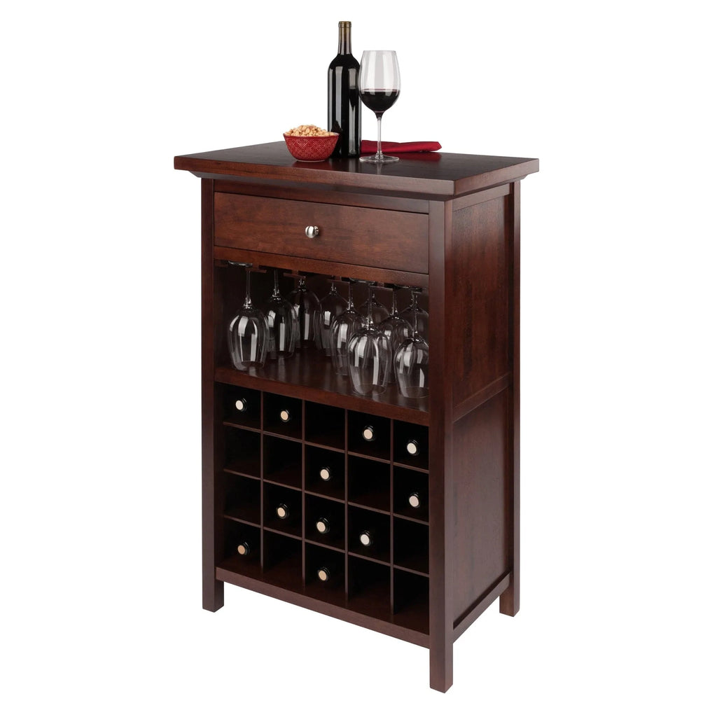 WINSOME Wine Storage Chablis Wine Cabinet, Walnut