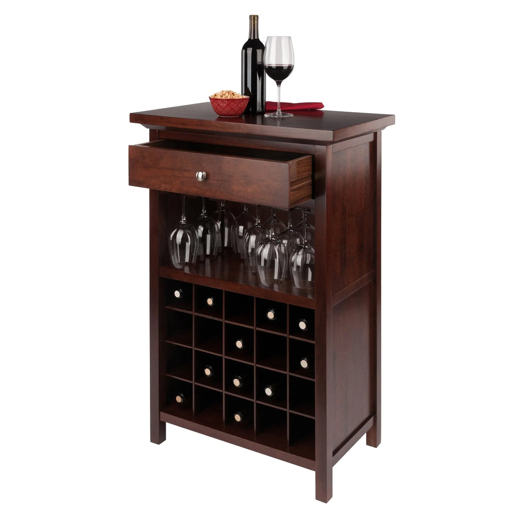 WINSOME Wine Storage Chablis Wine Cabinet, Walnut