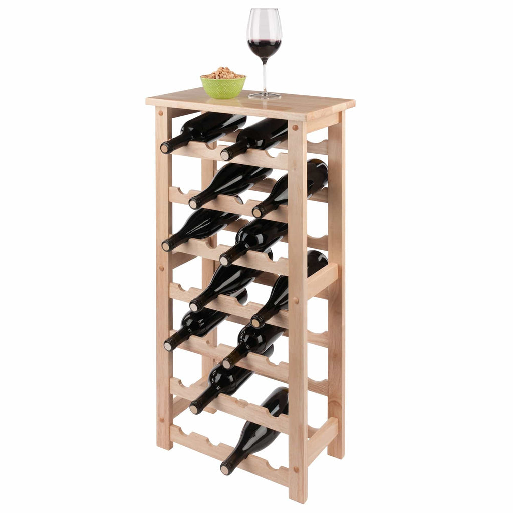 WINSOME Wine Storage Napa 28-Bottle Wine Rack, Natural